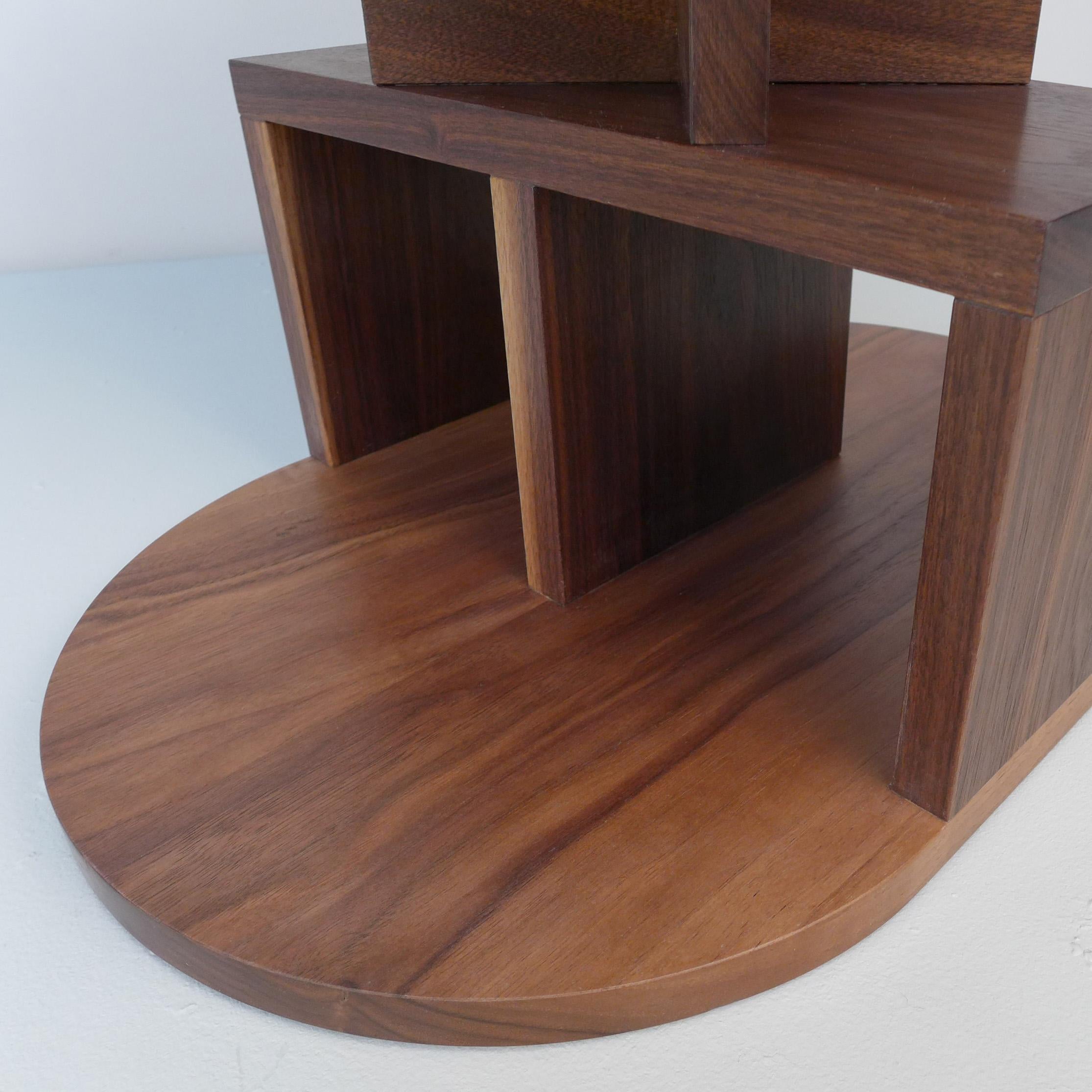 Solid Walnut Double Pyramid Side Table For Sale 3