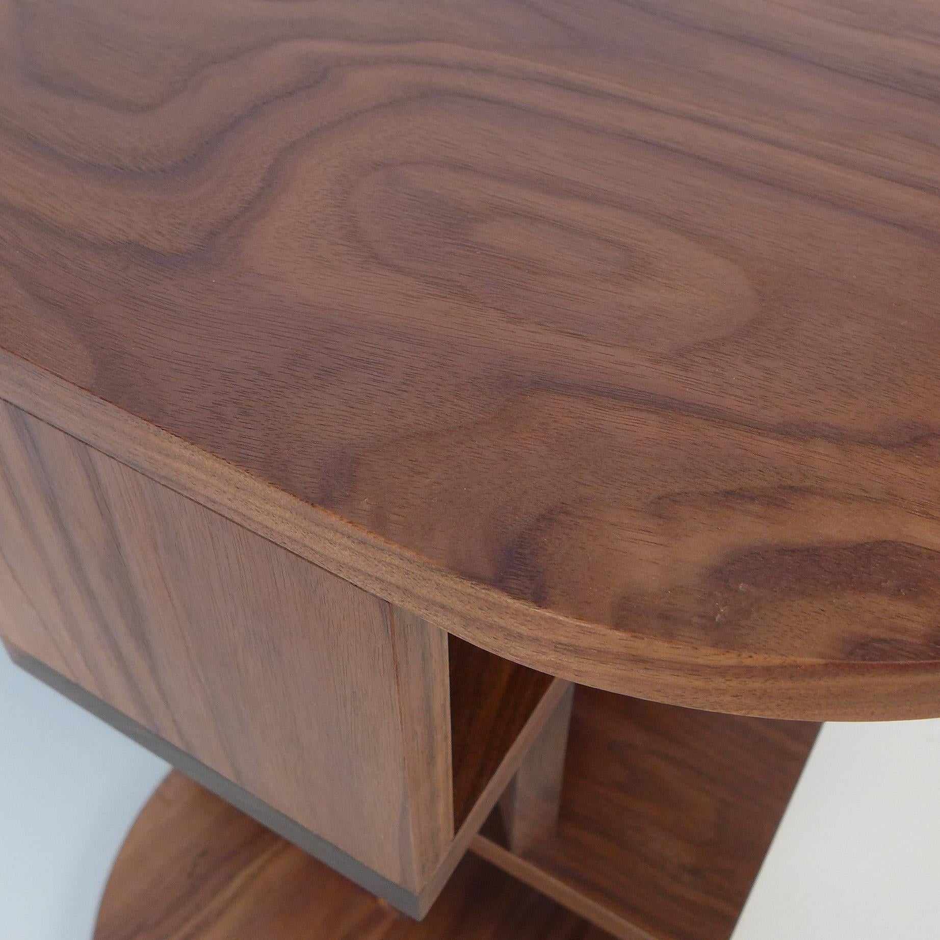 Hand-Crafted Solid Walnut Double Pyramid Side Table For Sale