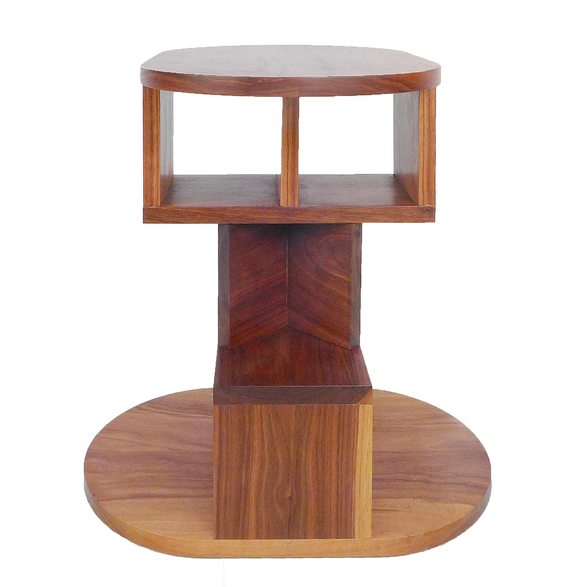 Solid Walnut Double Pyramid Side Table In Excellent Condition For Sale In Amsterdam, NL