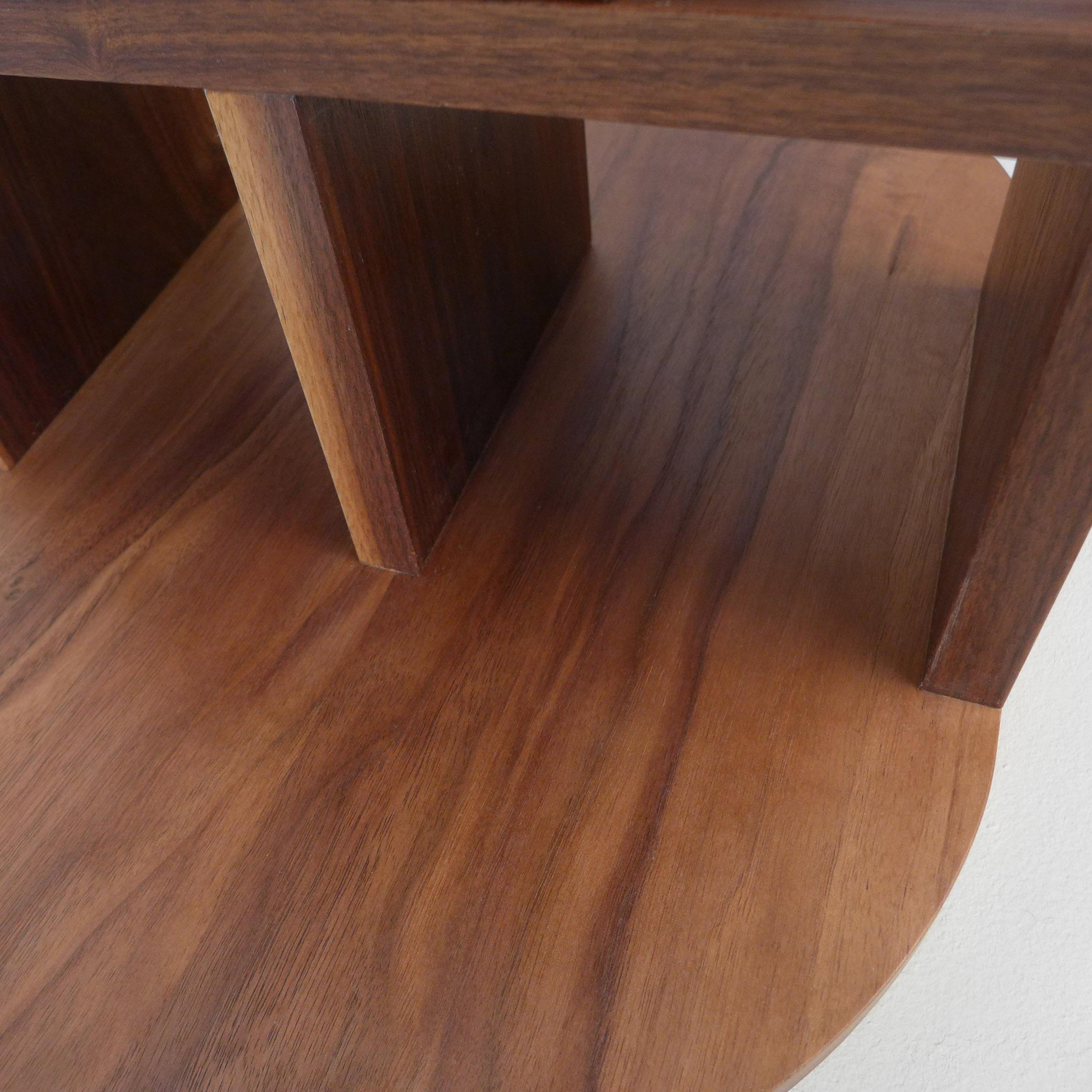 Dutch Solid Walnut Double Pyramid Side Table For Sale