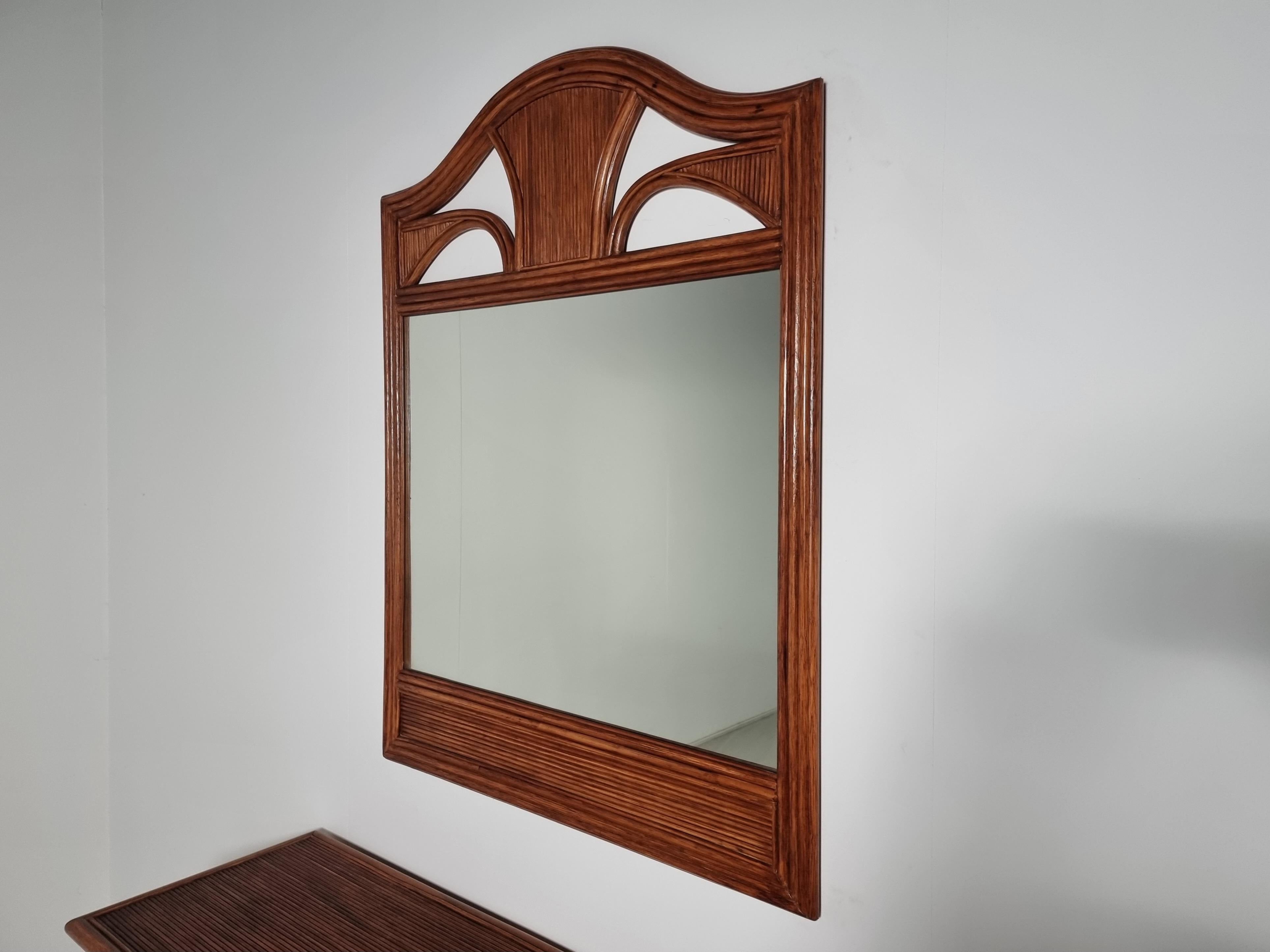 Walnut veneer Dresser with Matching Mirror from Italy, 1970s 5