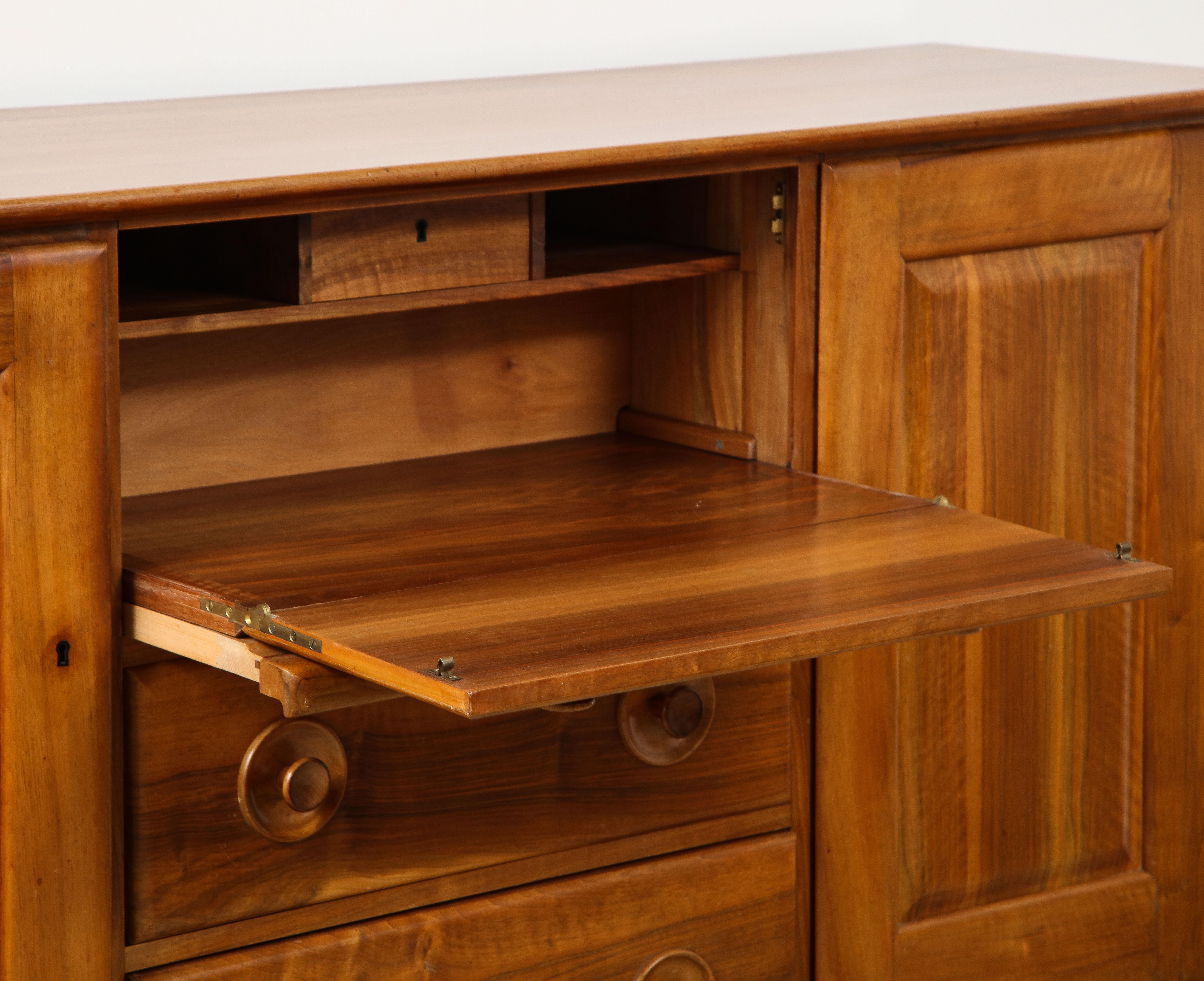 Solid Walnut Franz Sproll Sideboard w/ Interior Desk, Drawers & Cabinet, 1950's 2