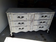 Solid Walnut French Provincial Double Dresser