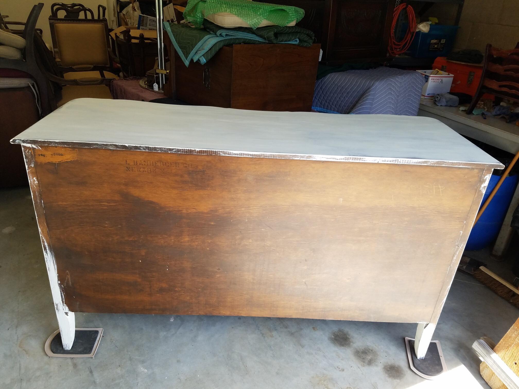 North American Solid Walnut French Provincial Double Dresser For Sale