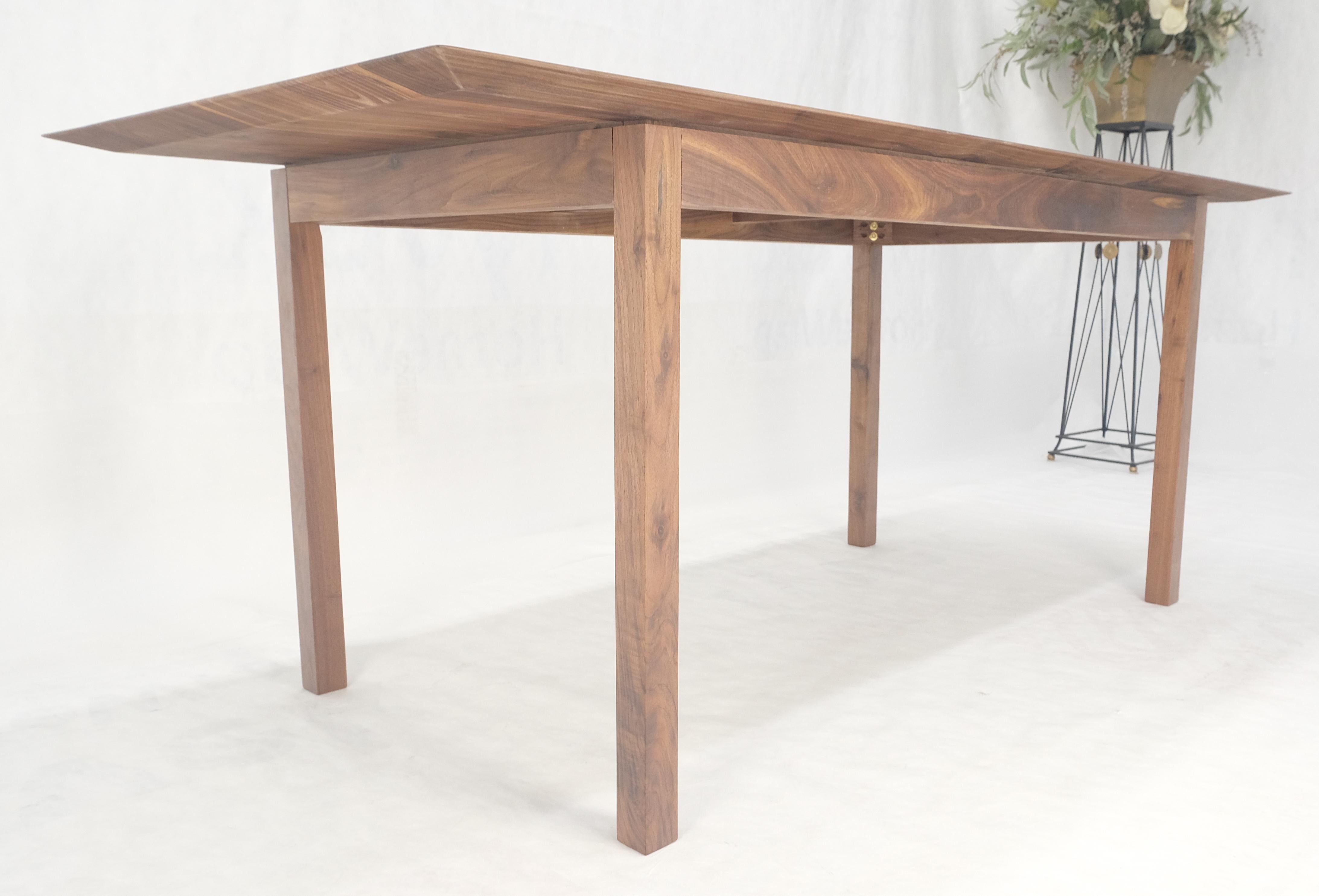 Solid Walnut Knife Edge Parsons Square Legs Rectangle 6' Long Dining Table MINT! For Sale 5