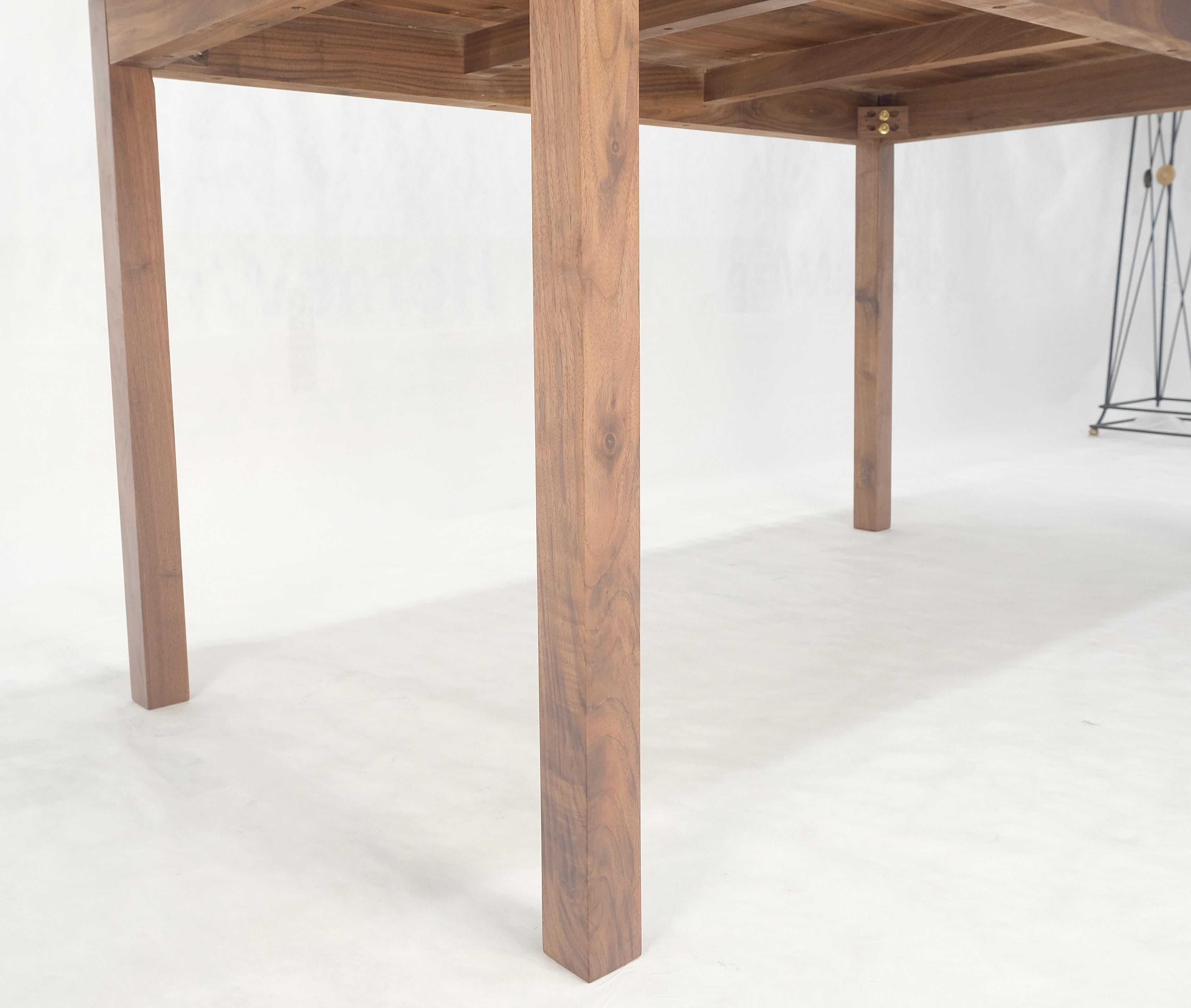 Solid Walnut Knife Edge Parsons Square Legs Rectangle 6' Long Dining Table MINT! For Sale 6