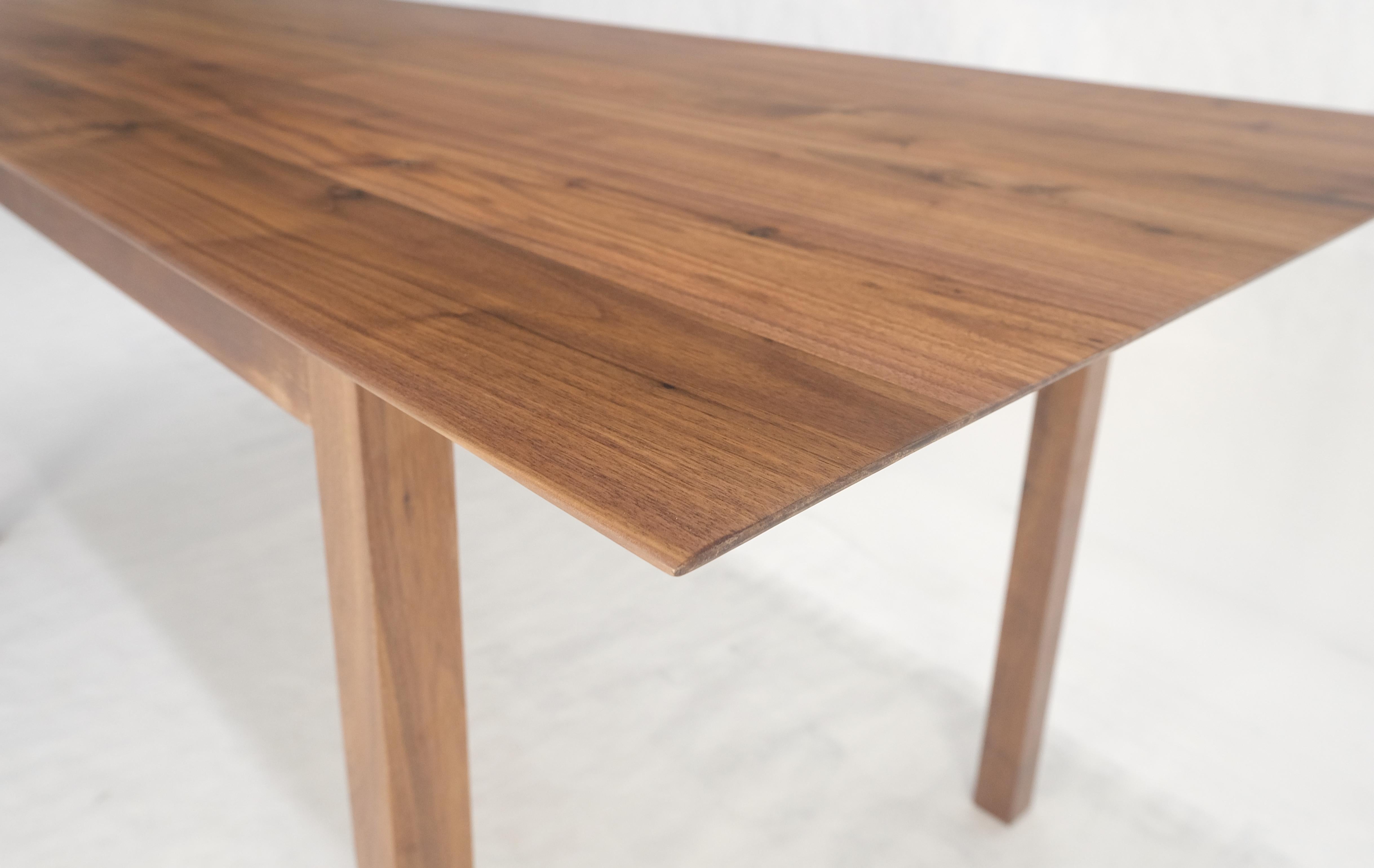 Mid-Century Modern Solid Walnut Knife Edge Parsons Square Legs Rectangle 6' Long Dining Table MINT! For Sale