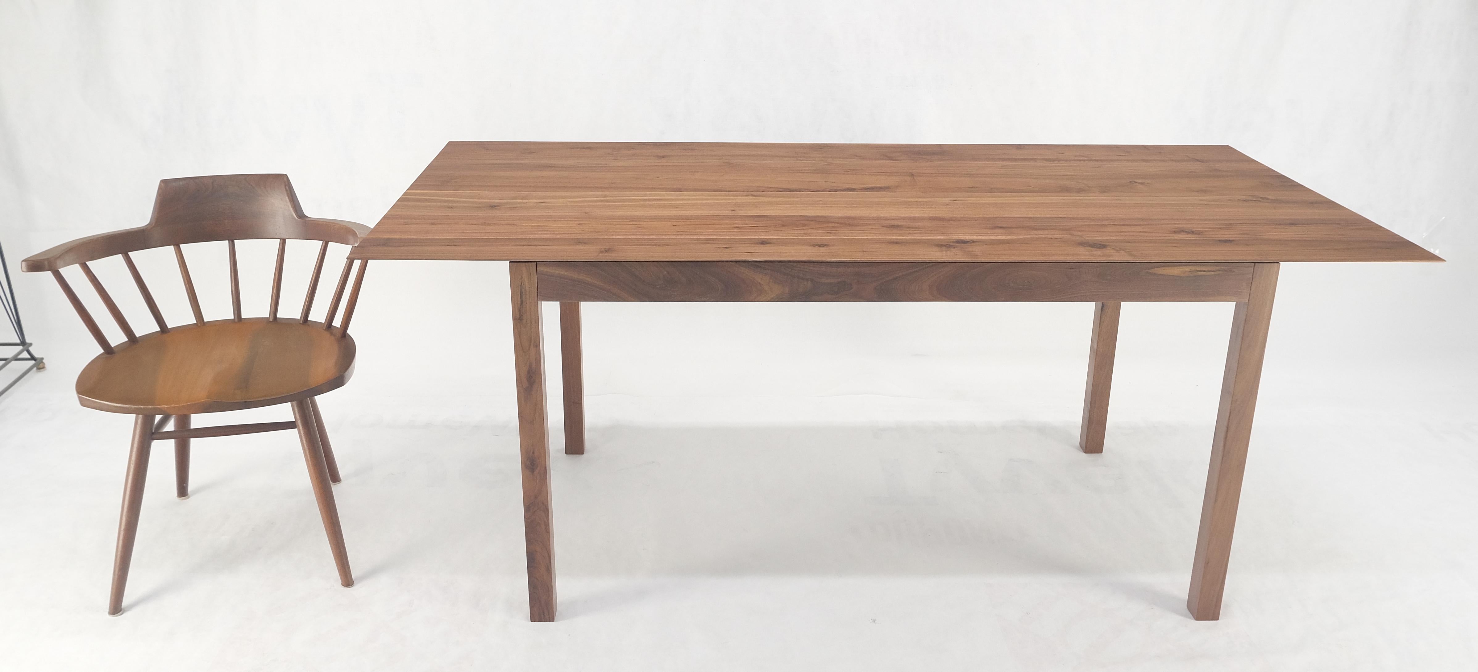 Solid Walnut Knife Edge Parsons Square Legs Rectangle 6' Long Dining Table MINT! For Sale 3