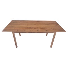 Solid Walnut Knife Edge Parsons Square Legs Rectangle 6' Long Dining Table MINT!