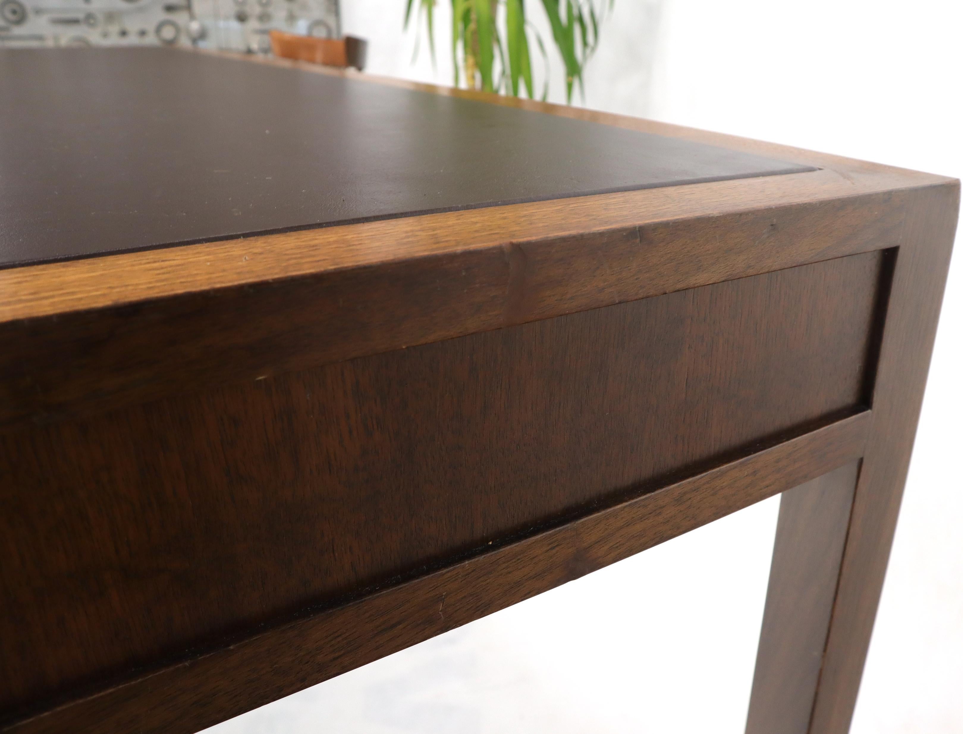 Solid Walnut Leather Top and Drawers Custom Desk Console Table 5