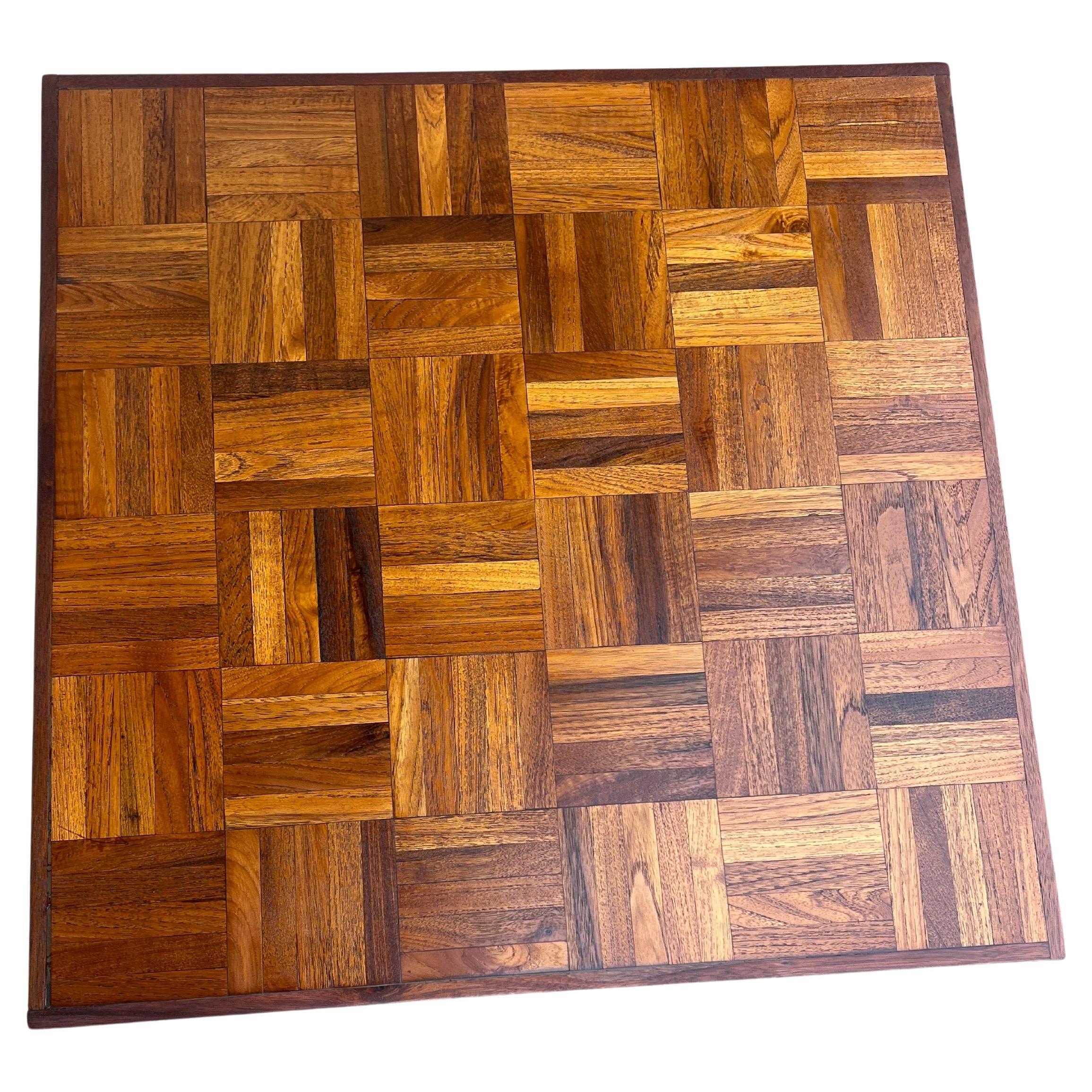American Solid walnut Mid Century Modern Parquet Cocktail Coffee Table