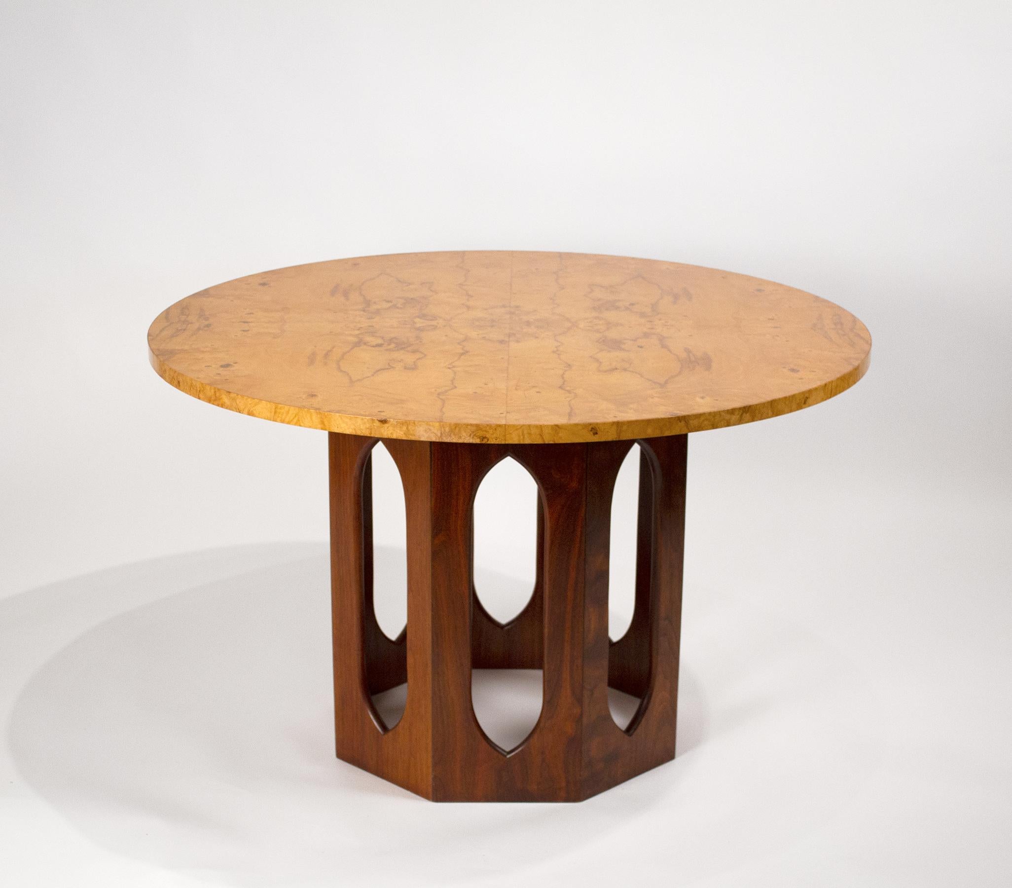 20th Century Wormley Game Table for Dunbar, Solid Walnut & Olive Burlwood For Sale