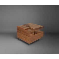 Solid Walnut Palodia Side Table by Madheke