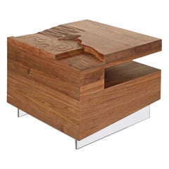 Solid Walnut Palodia Side Table by Madheke