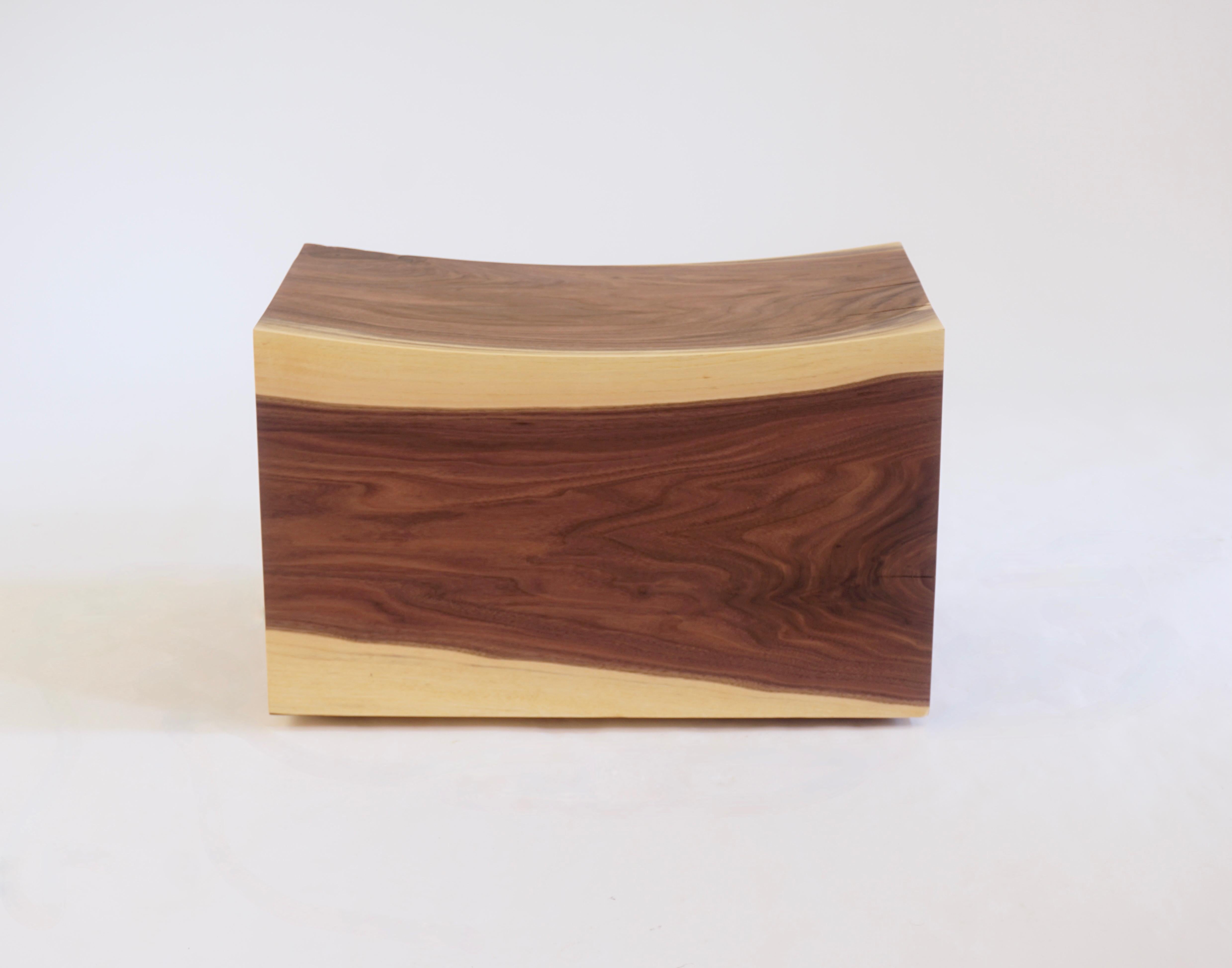 Solid Walnut Pillow Pedestal Benches on Spherical Casters - set of 3 For Sale 5