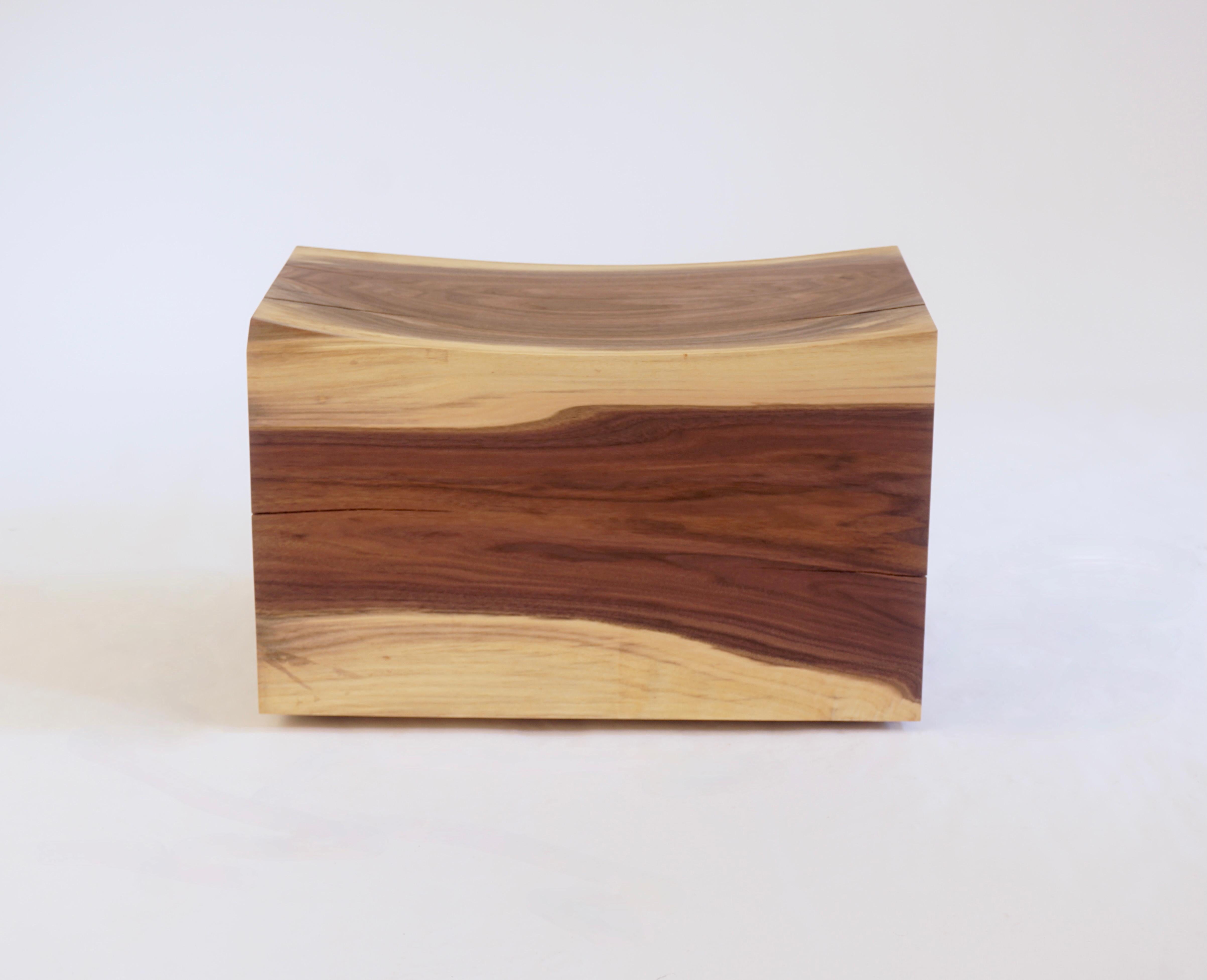 Solid Walnut Pillow Pedestal Benches on Spherical Casters - set of 3 For Sale 8