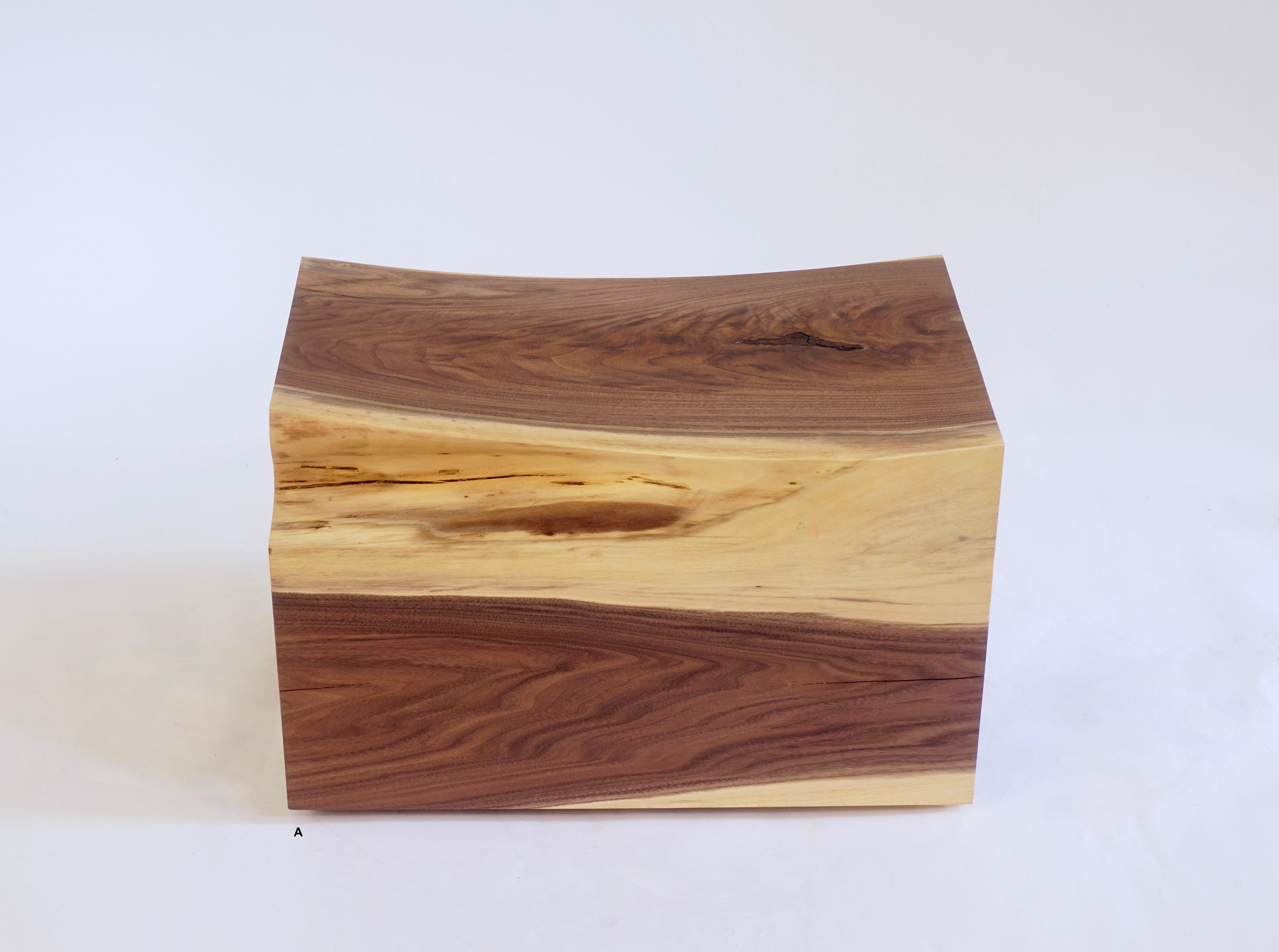 Solid Walnut Pillow Pedestal Benches on Spherical Casters - set of 3 In New Condition For Sale In Bangall, NY