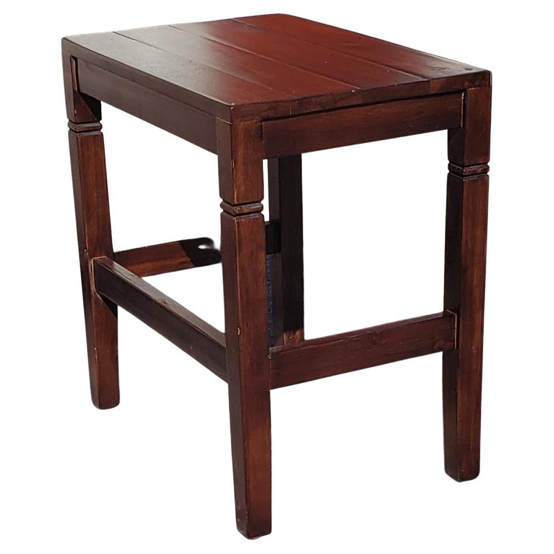 Stained Solid Walnut Rectangular Side Tables, a Pair For Sale
