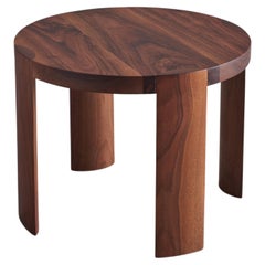 Solid walnut Rota side table four legged in modernist style