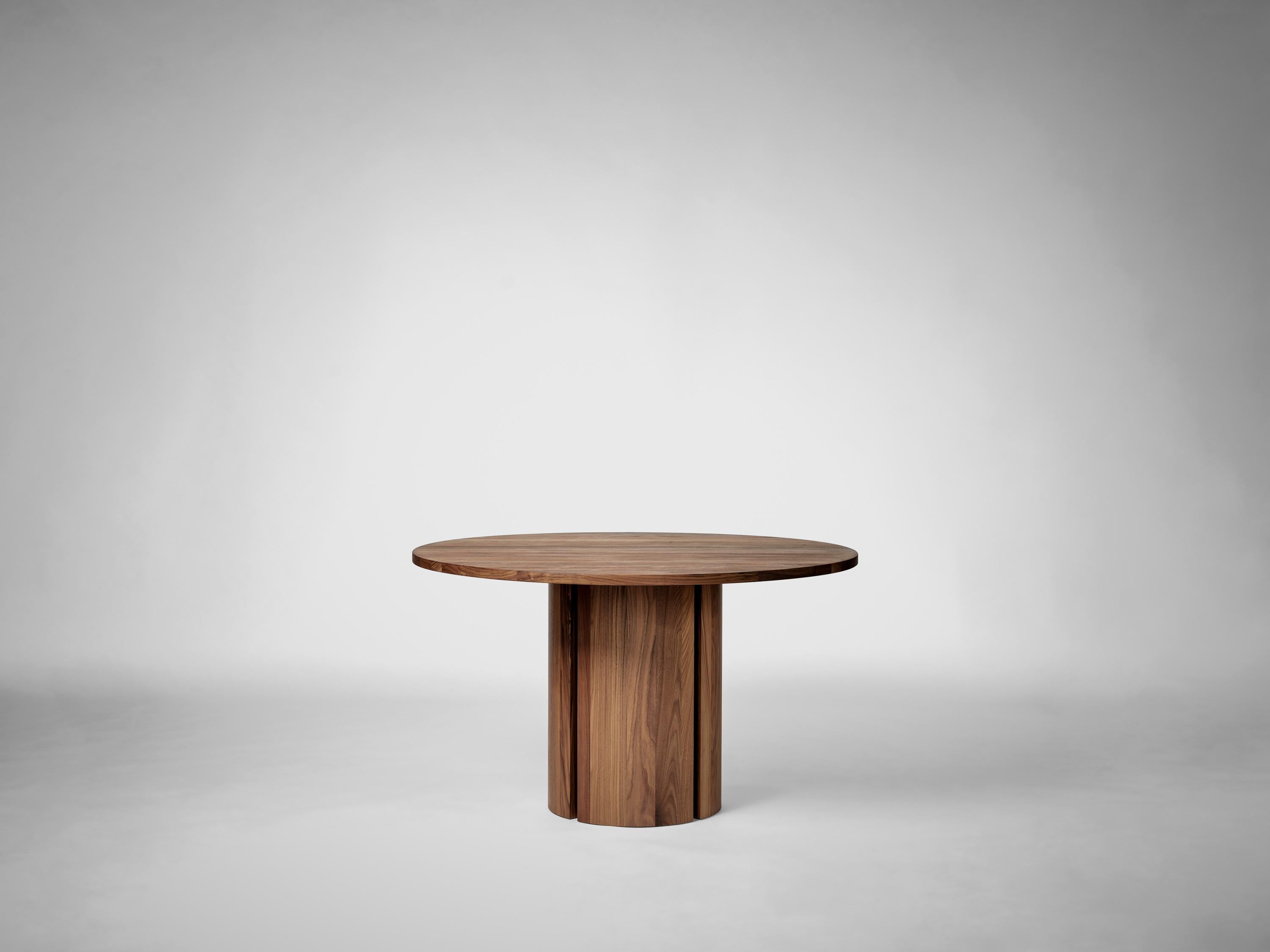 Brutalist Solid Walnut Round Table - Aperta by Mokko For Sale