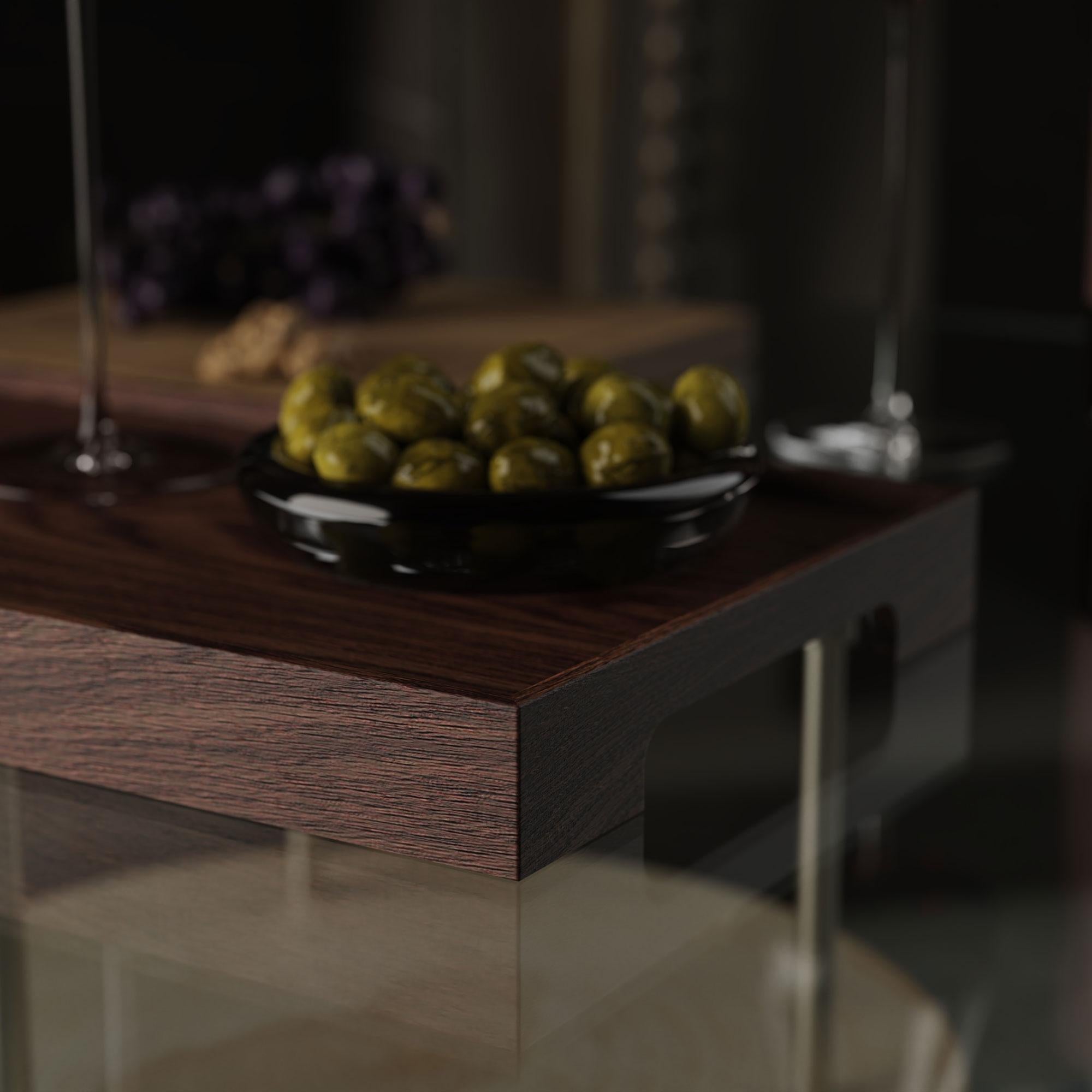 Serviertablett aus massivem Nussbaumholz - EDGE (Holz) im Angebot