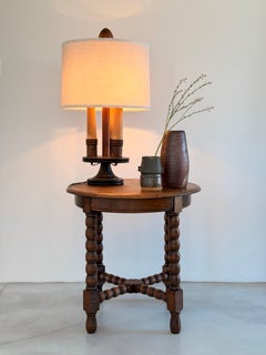 Solid Walnut Side Table Attributed to Charles Dudouyt, France, circa 1940