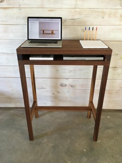 Solid Walnut Stand-Up Desk with Shelf by Robert Bristow
