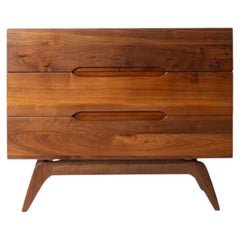 Solid Walnut Three Drawer Dresser by Ace-Hi with splayed legs