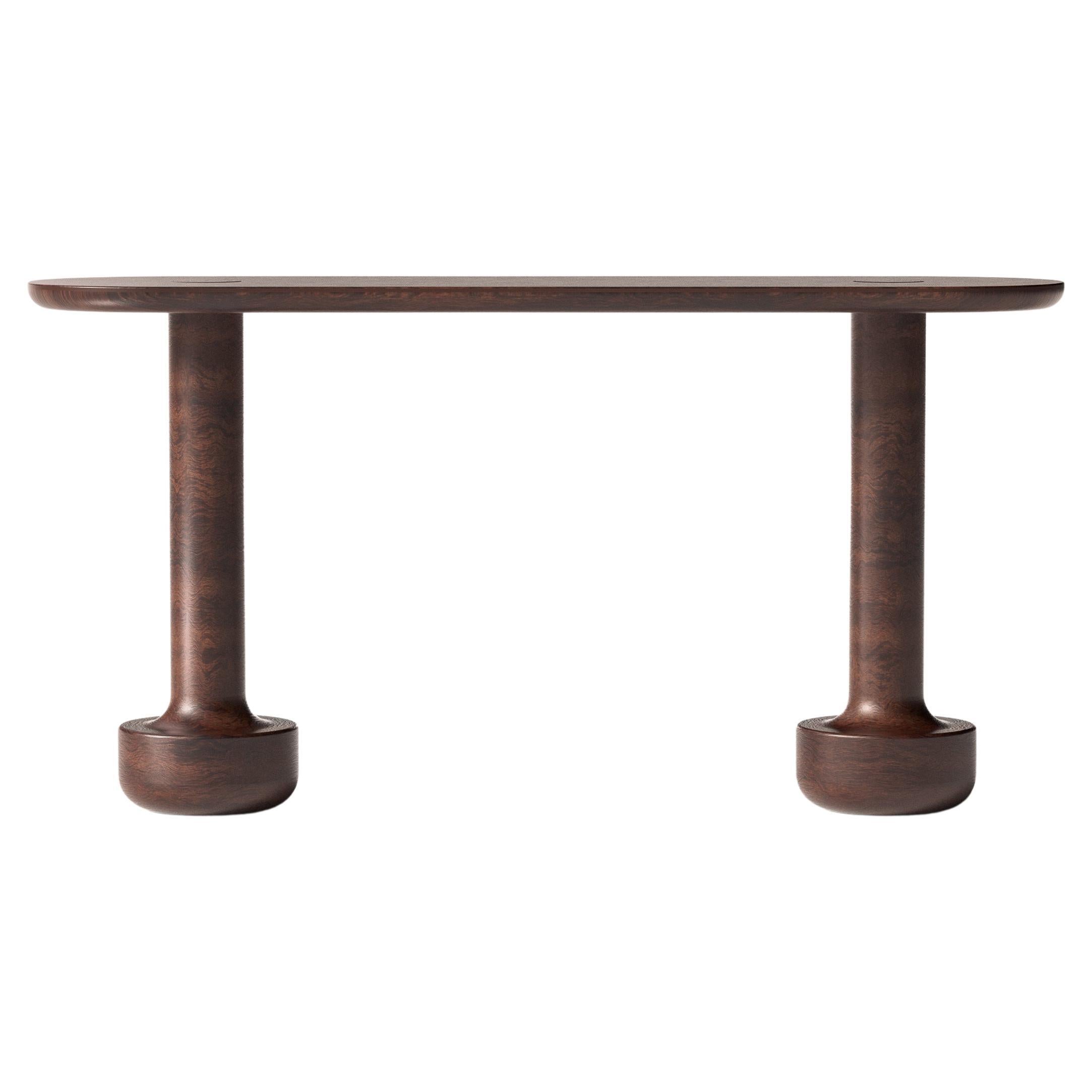 Solid Walnut Toad Console II by Arthur Vallin For Sale