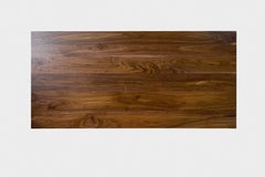 Solid Walnut Trestle Table with Bevelled Top