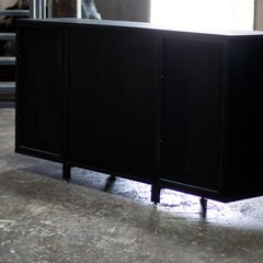 Solid Walnut Two Door Credenza in Black Finish
