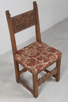 Solid Walnut Upholstered Chair, Italy, circa 1700