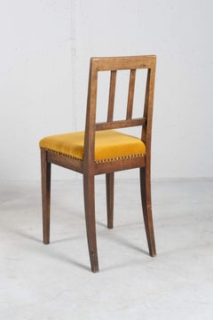 Solid Walnut Upholstered Chair, Italy, Early 1800