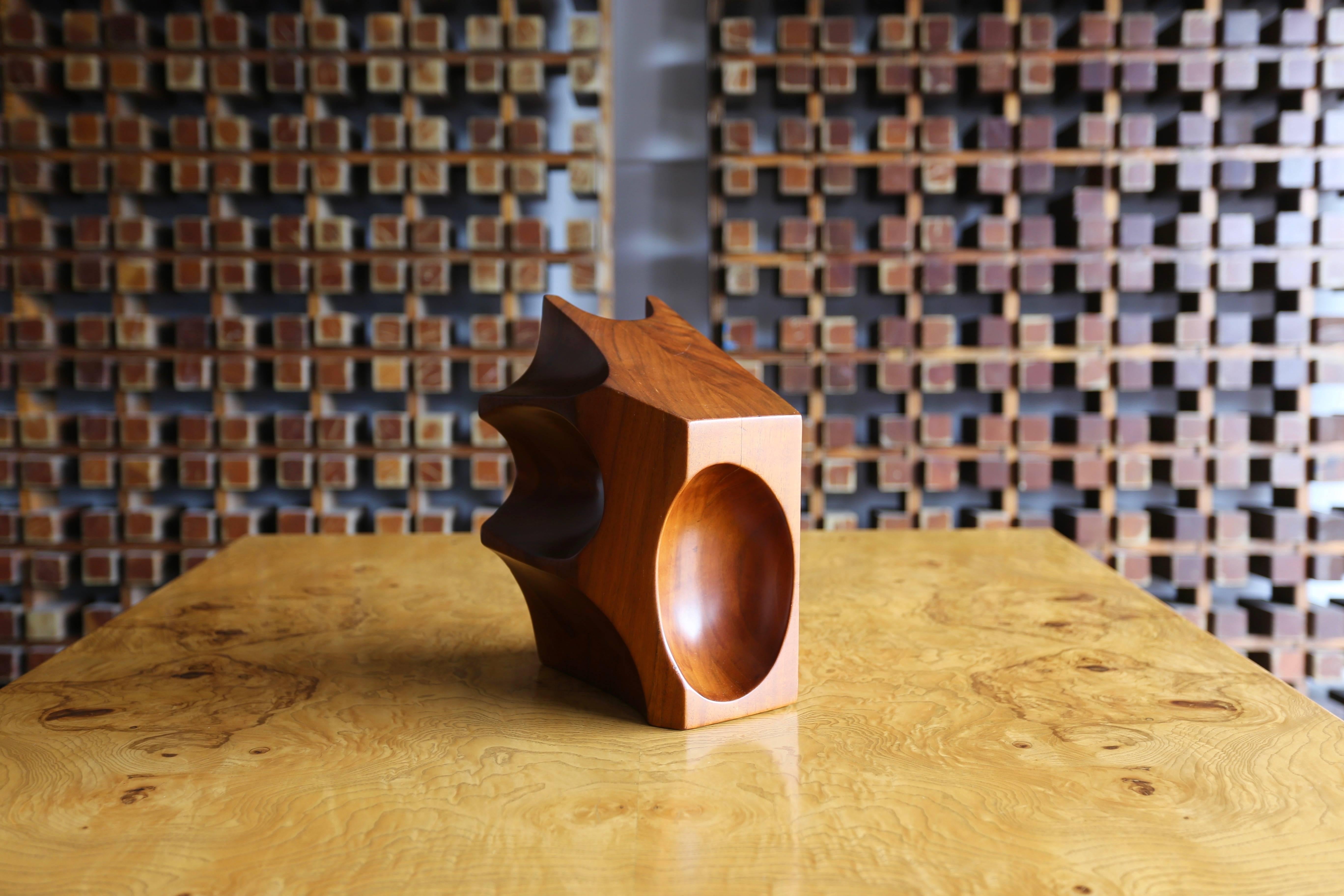 American Solid Walnut Wood Abstract Sculpture