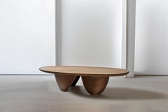 Solid Walnut Wood Coffee Table, Fishes Series 5 by Joel Escalona
