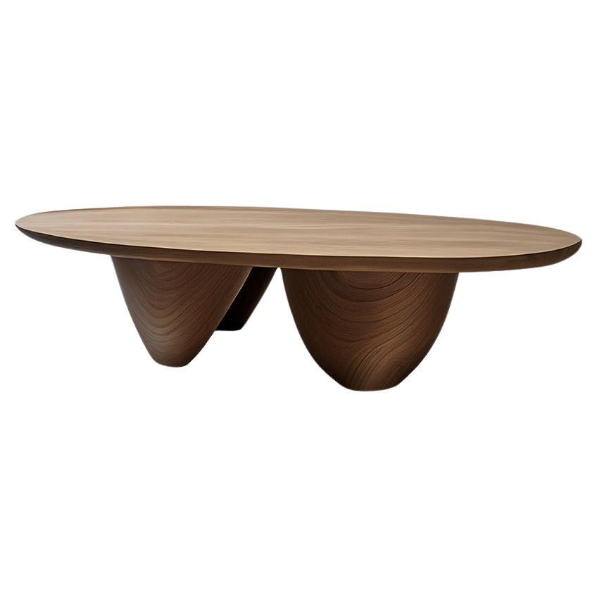 Solid Walnut Wood Coffee Table, Fishes Series 5 by Joel Escalona For Sale