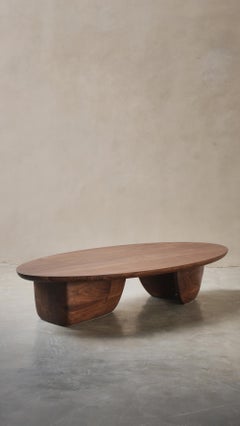 Solid Walnut Wood Coffee Table, Fishes Series 6 by Joel Escalona