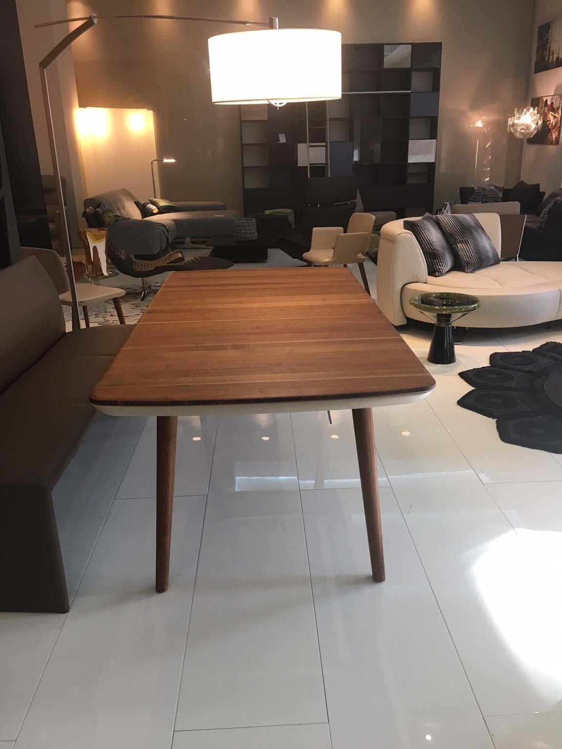 Contemporary Solid Walnut Wood Extending Table 79
