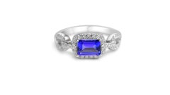 Solid Wedding Engagement Tanzanite Ring 925 Sterling Silver Women's Jewelry