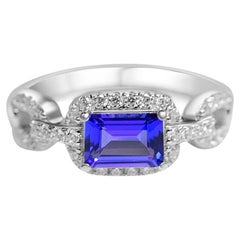 Solid Wedding Engagement Tanzanite Ring 925 Sterling Silver Women's Jewelry 