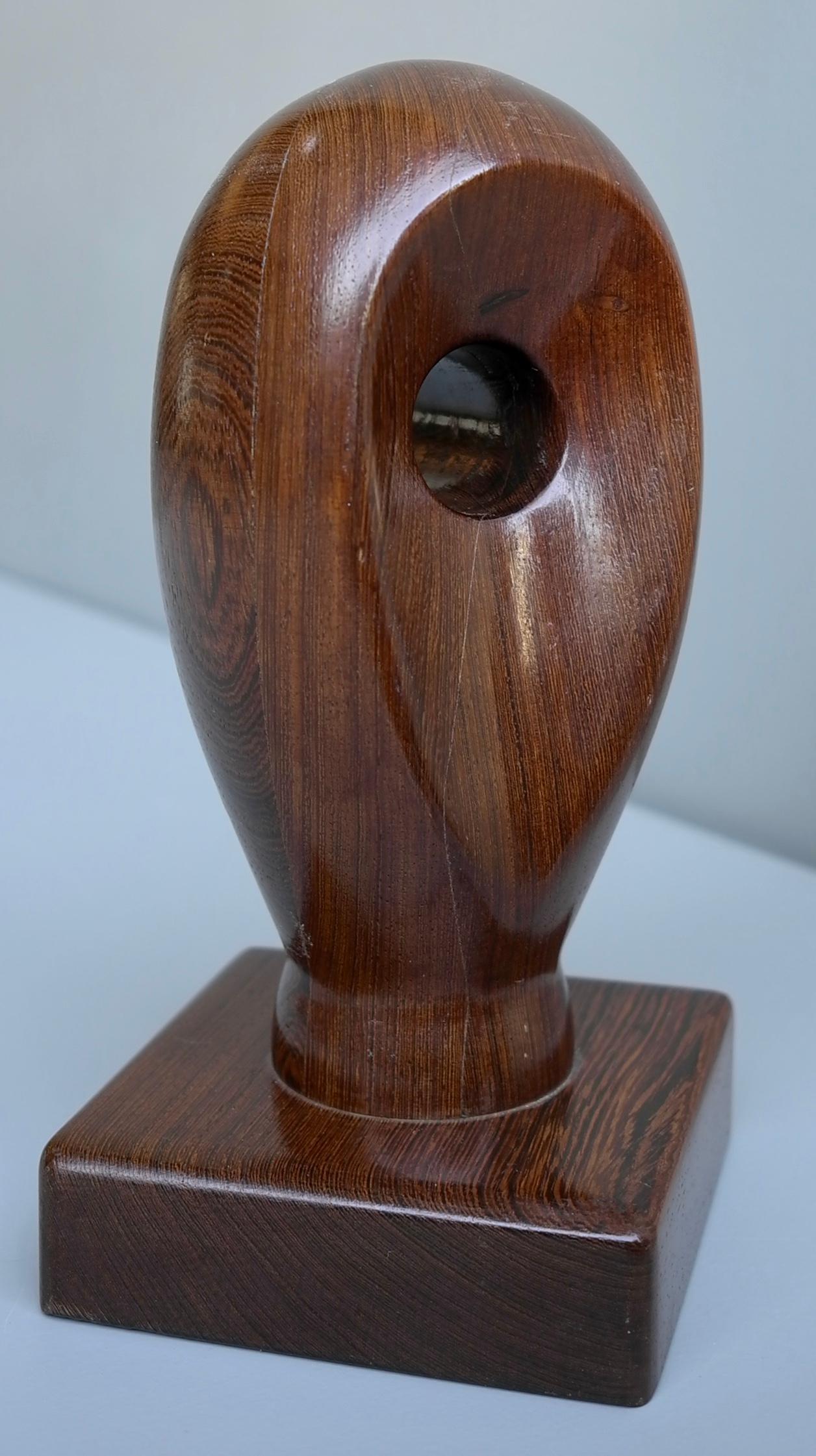 Solid Wengé Wooden Organic Abstract Table Sculpture by Dolf Breetvelt, 1960s In Good Condition For Sale In Den Haag, NL