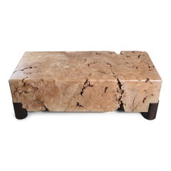 Solid Western Maple Burl Coffee Table, in Stock