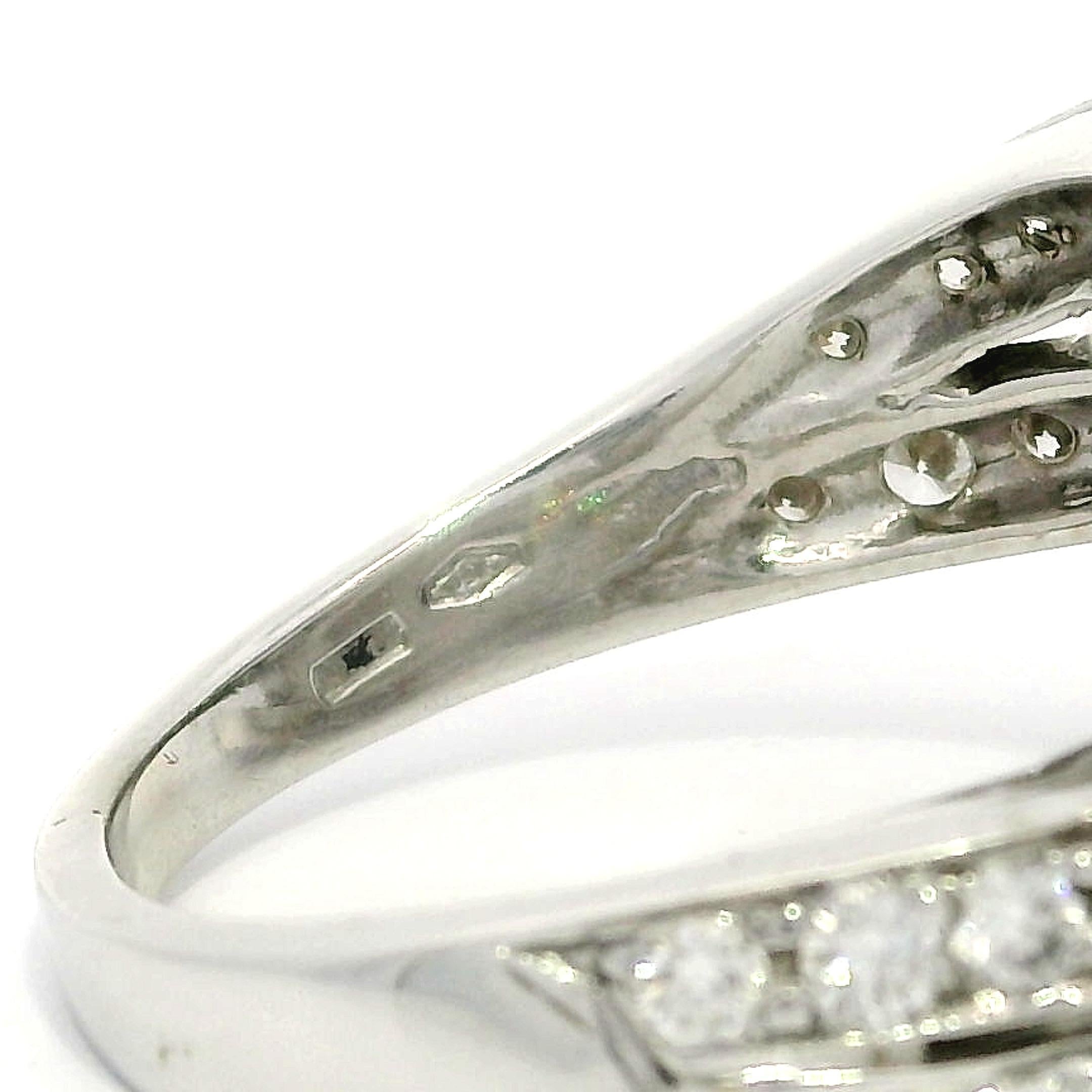 Solid White Gold 1.50ctw Round Fiery Diamond Covered Bypass Modern Ring For Sale 2