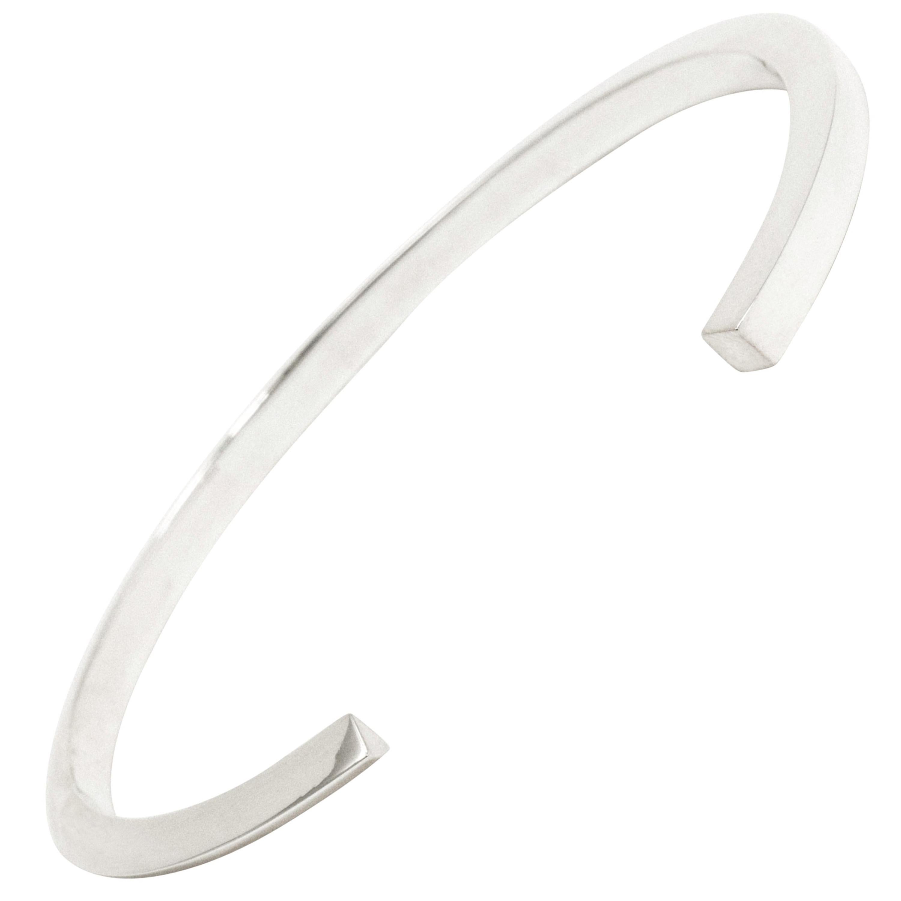 Bracciale in oro bianco massiccio Flow Triangle to Square