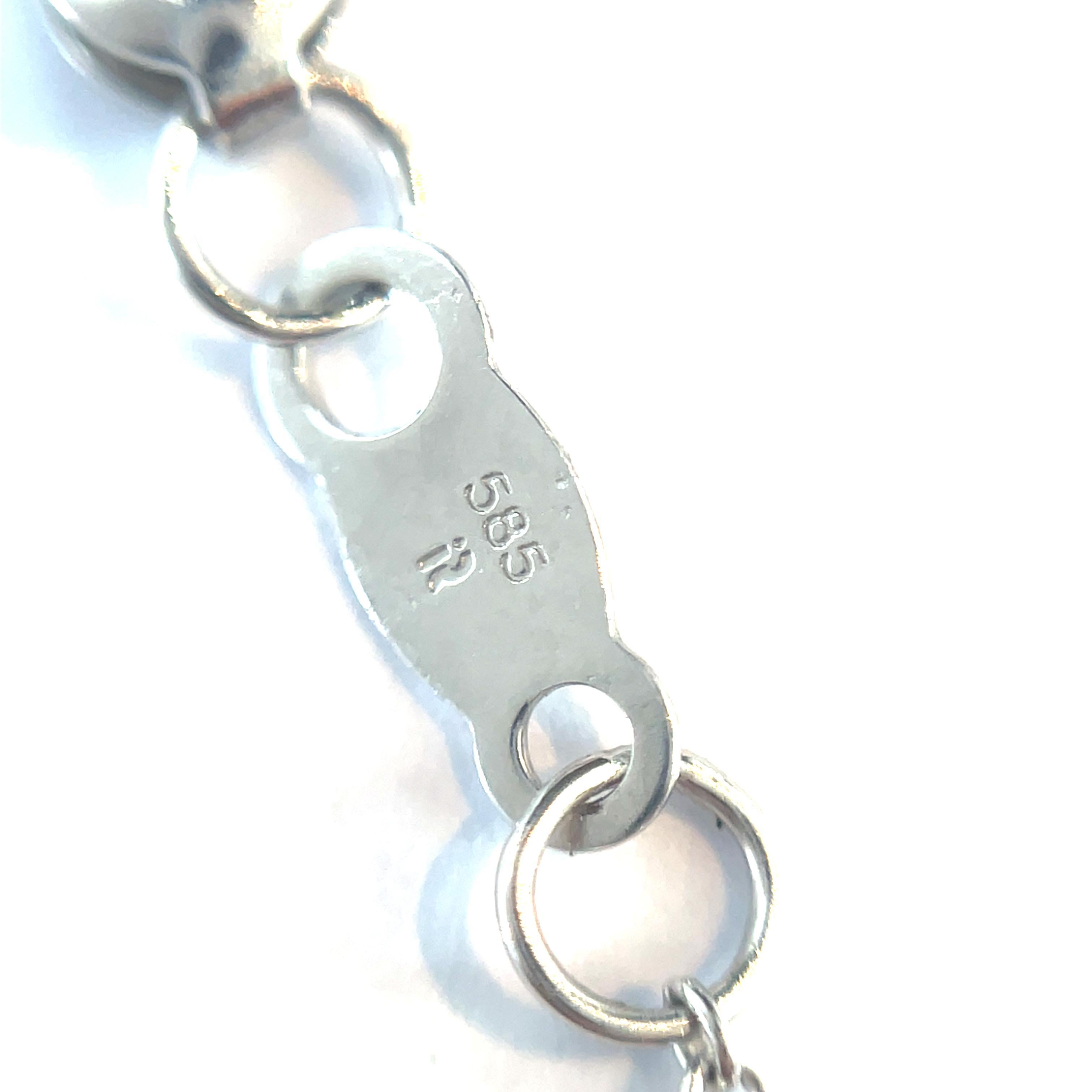 Collar de la Paz de Oro Blanco Macizo Tachonado de Diamantes Corte redondo en venta