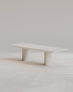 Solid White Marble Abraccio Dining Table 300 by Studio Narra