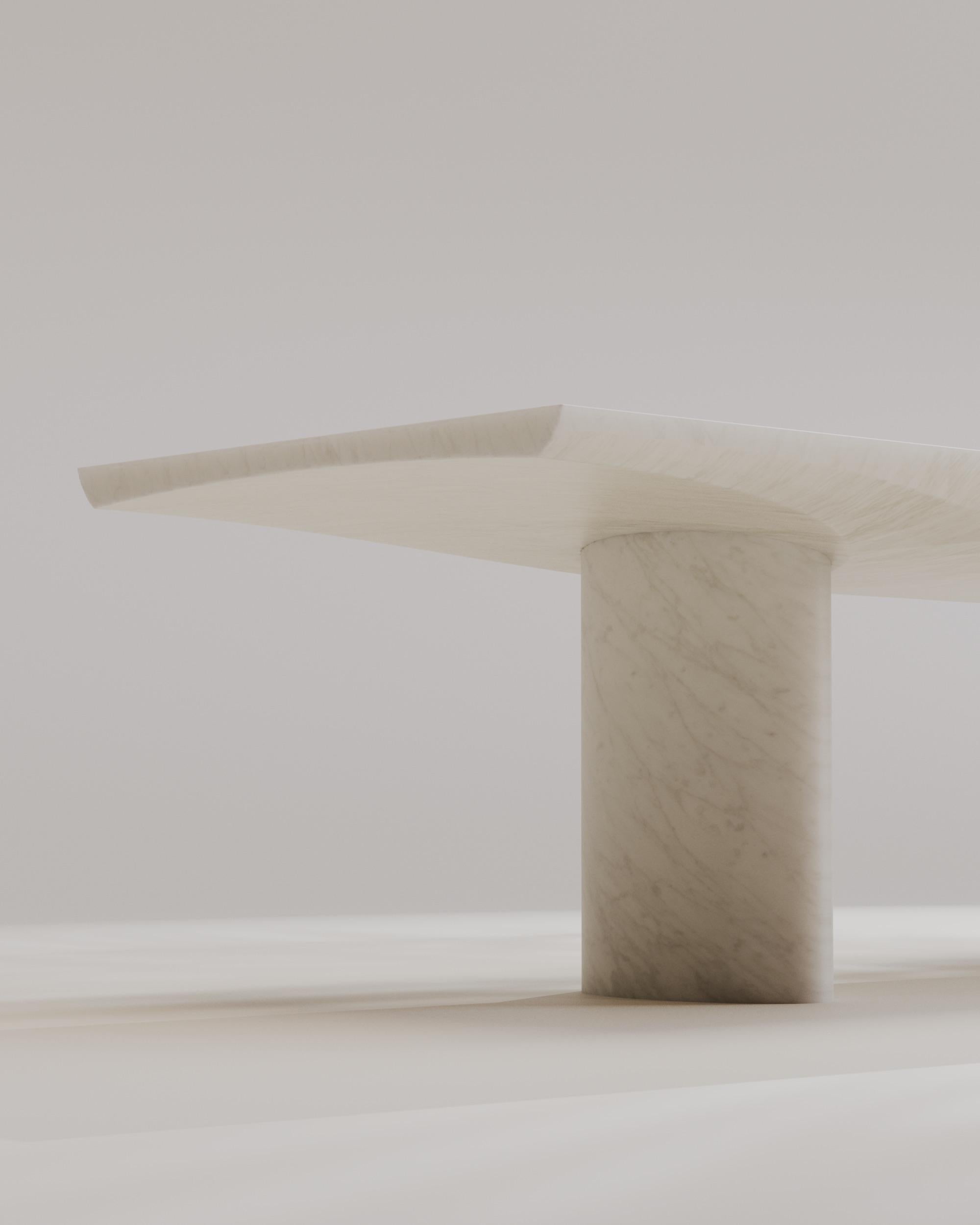 white stone dining table