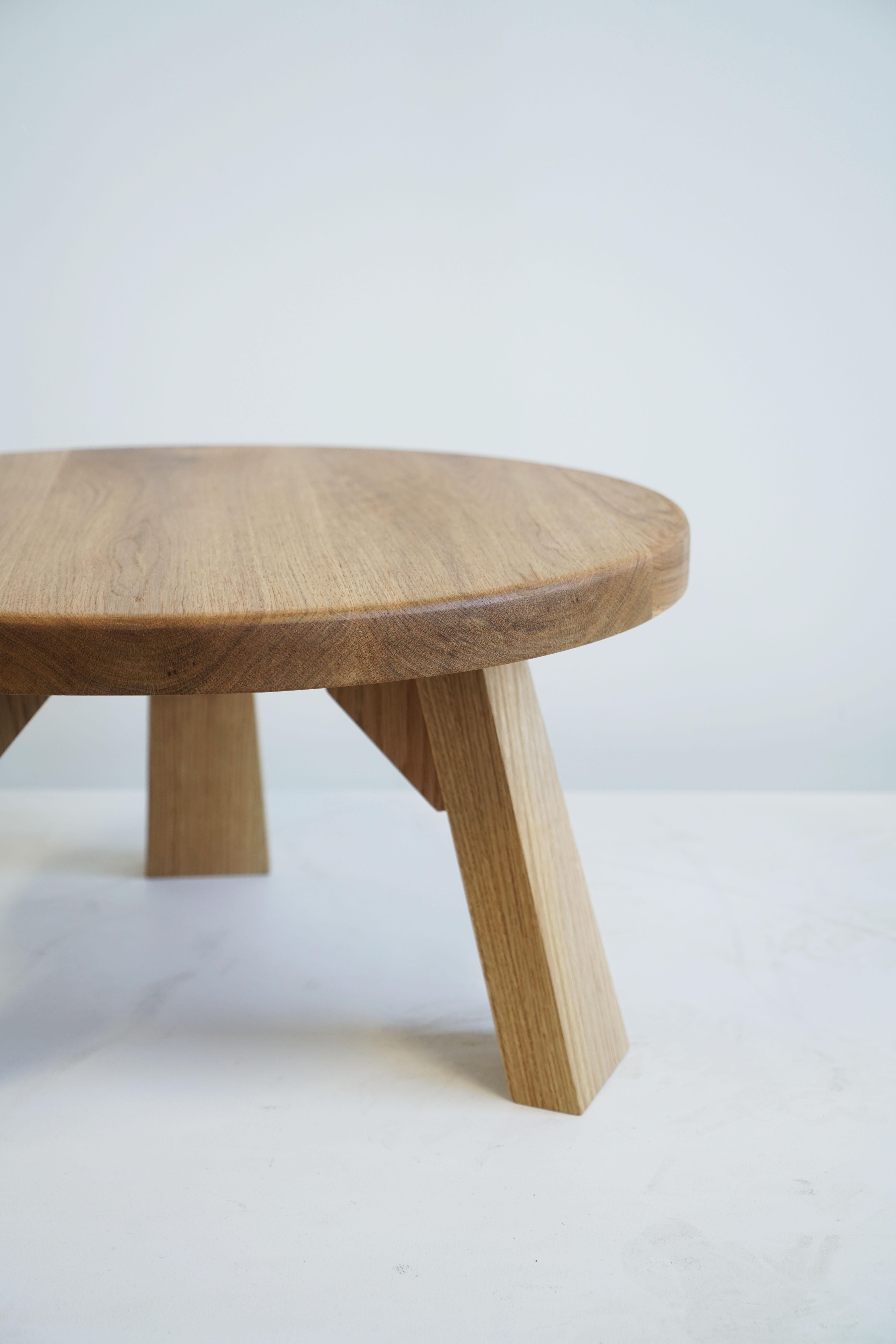 Organic Modern Solid White Oak Coffee Table by Last Workshop, Custom Sizes Made to Order For Sale