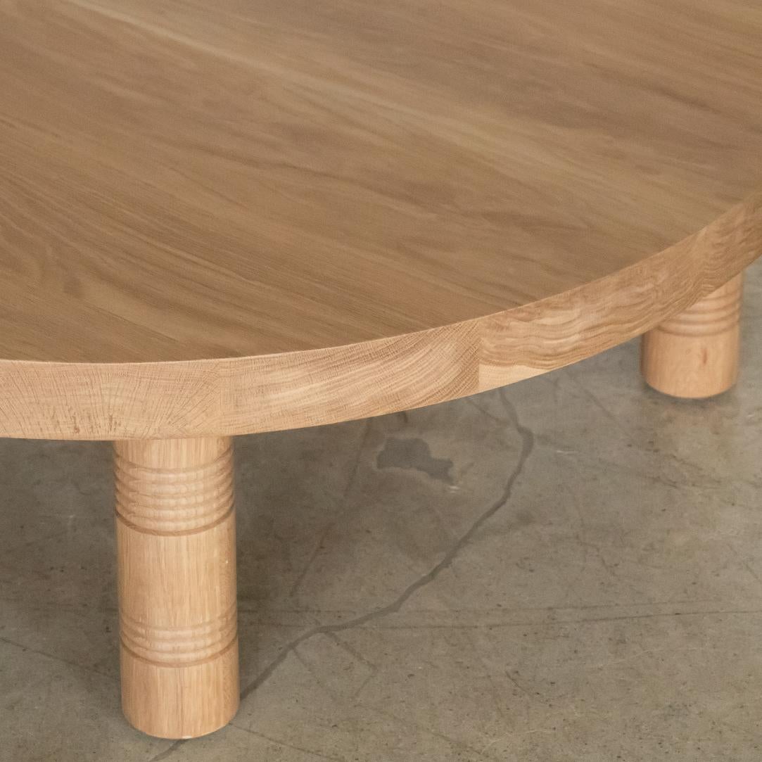 white oak coffee table round