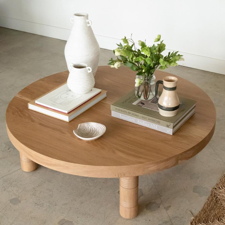 Solid White Oak Coffee Table For Sale at 1stDibs round oak coffee